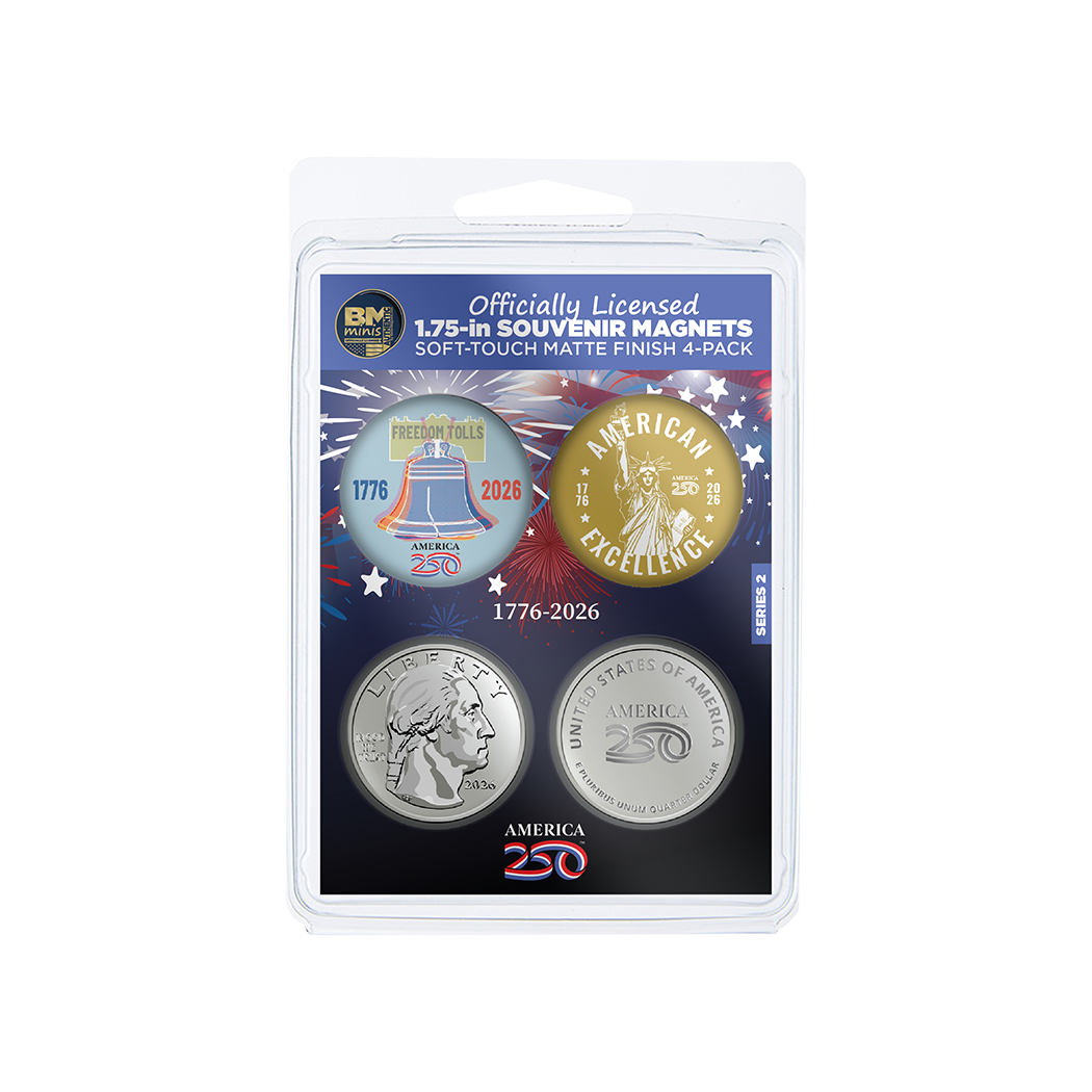 America250™ 1.75-in Round Better Minis 4-Pack | Series 2 | Officially Licensed America250™