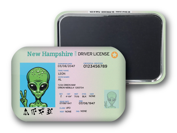New Hampshire Mini Alien Driver License