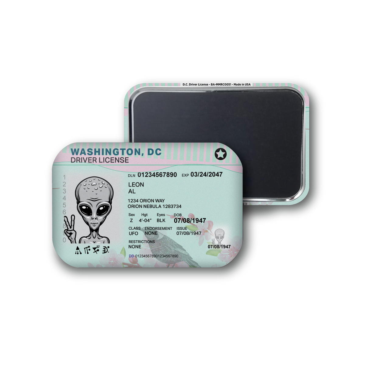 Washington D.C. Mini Alien Driver License