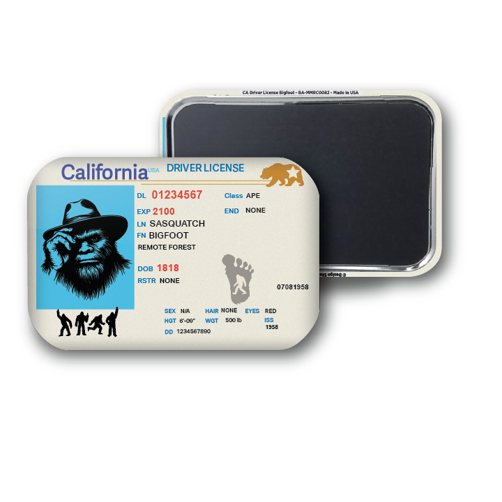 California Mini Bigfoot Driver License