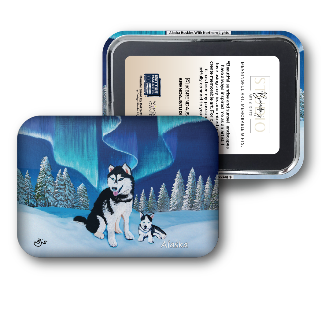 Brenda j Studio | Alaska Huskies With Northern Lights
