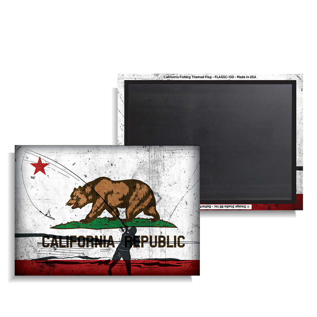 California Fishing Themed Flag