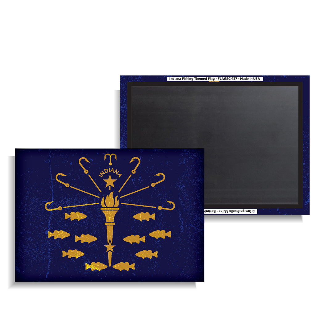 Indiana Fishing Themed Flag