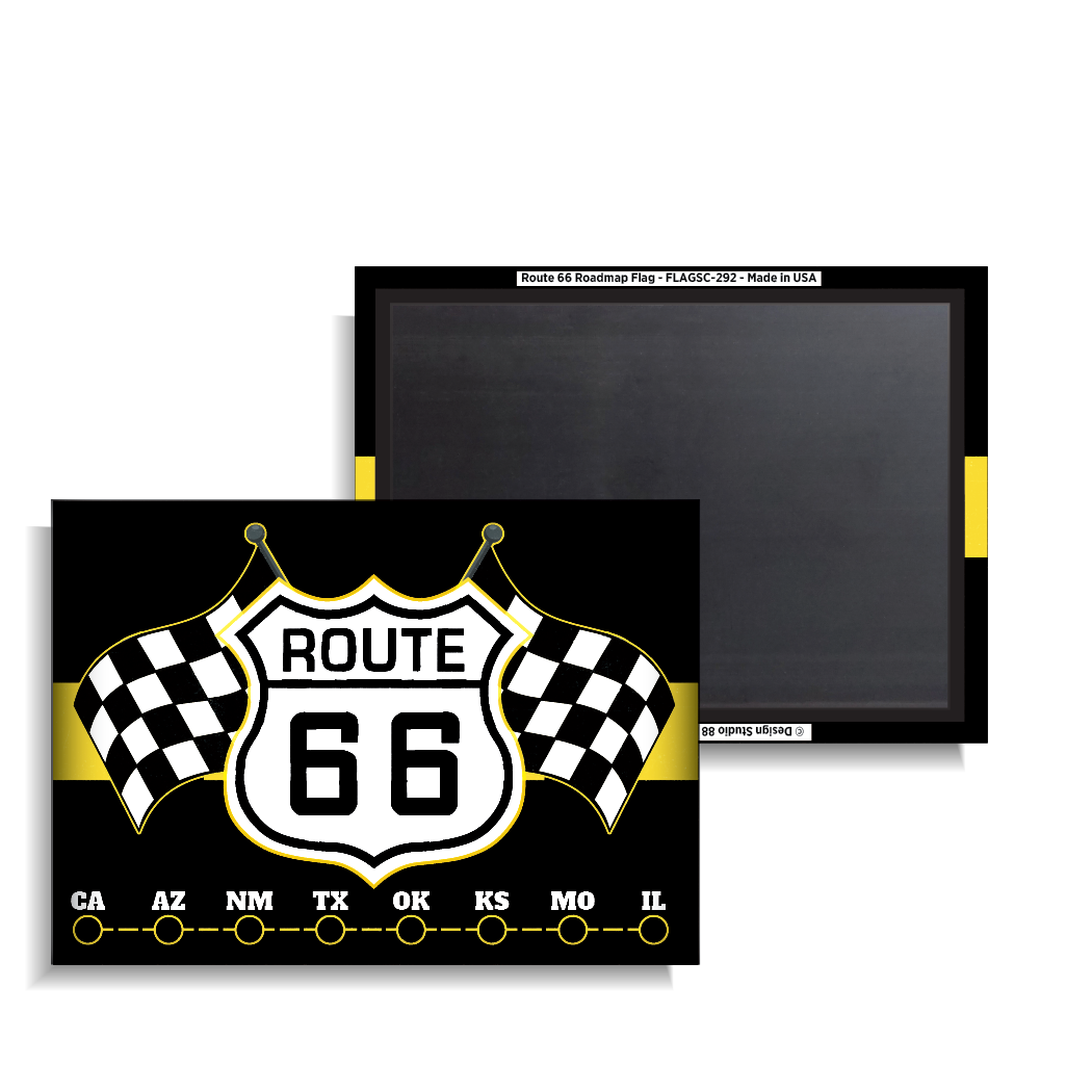 Route 66 Road Map Flag