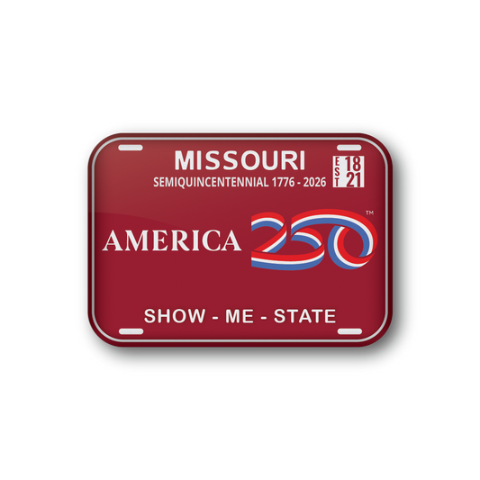 Missouri Red 250 License Plate | Officially Licensed America250™