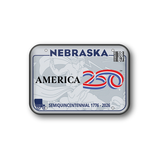 Nebraska 250 License Plate | Officially Licensed America250™