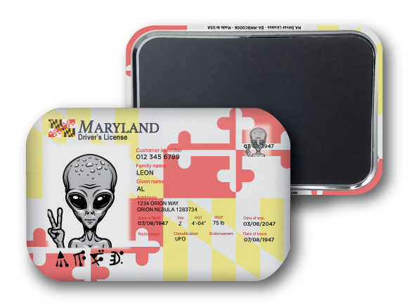Maryland Mini Alien Driver License