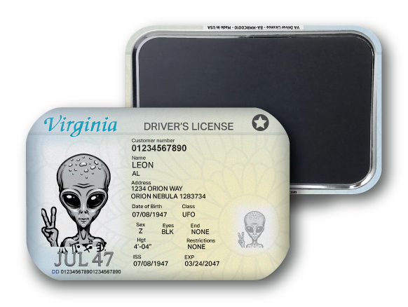 Virginia Mini Alien Driver License