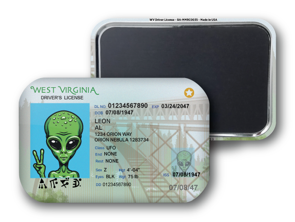 West Virginia Mini Alien Driver License