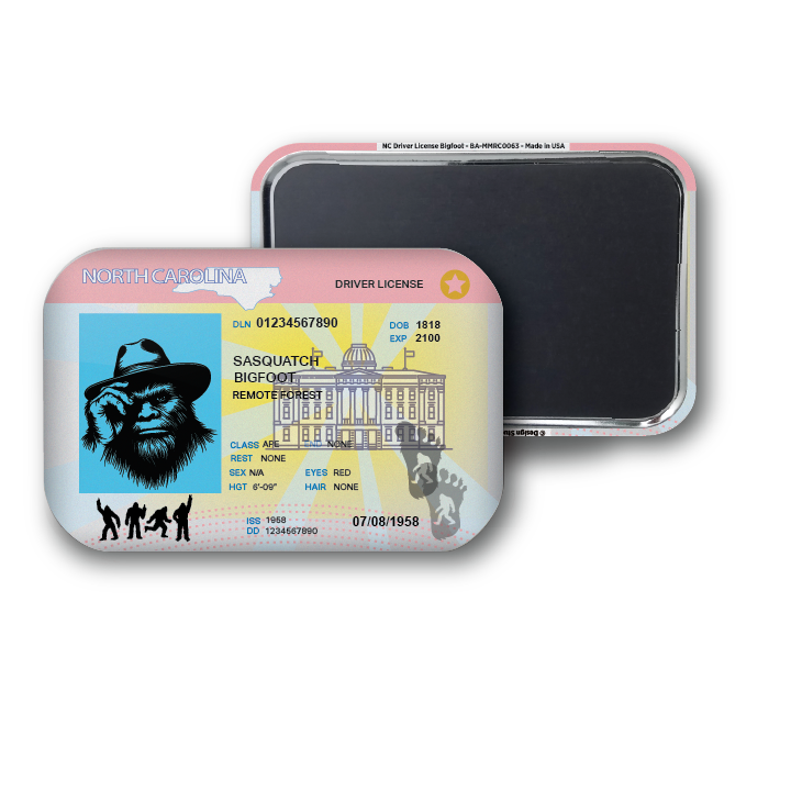 North Carolina Mini Bigfoot Driver License