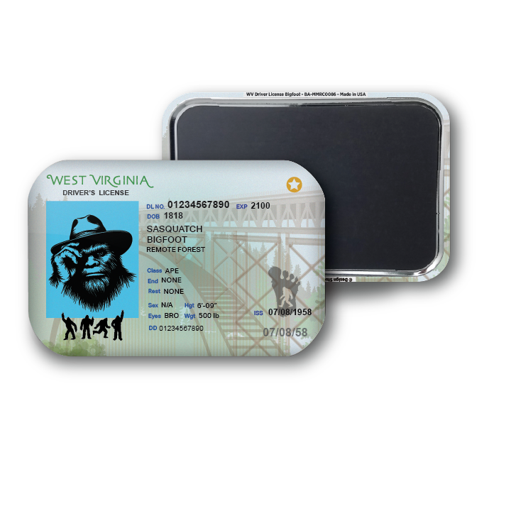 West Virginia Mini Bigfoot Driver License
