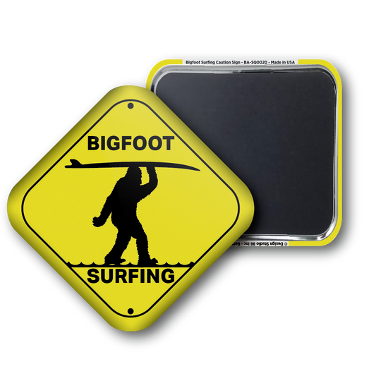Bigfoot Surfing Caution Sign