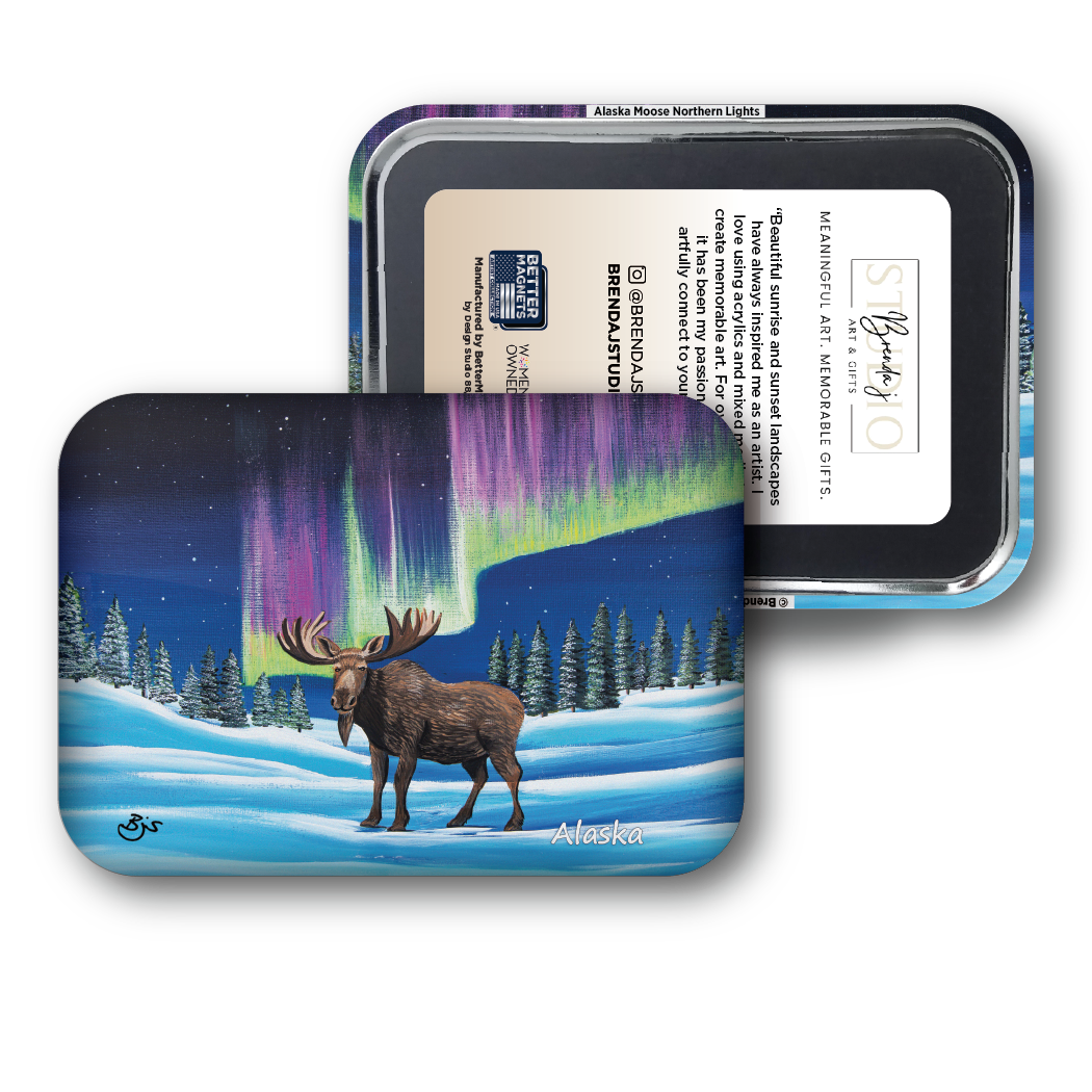 Brenda j Studio | Alaska Moose Northern Lights