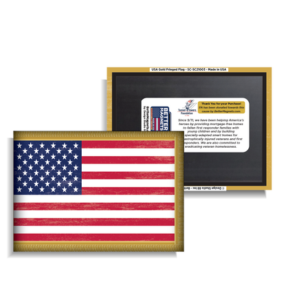 USA Gold Fringed Flag